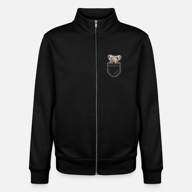 Koala Koala Ours - Sweat zippé unisexe en coton bio Stanley/Stella - noir