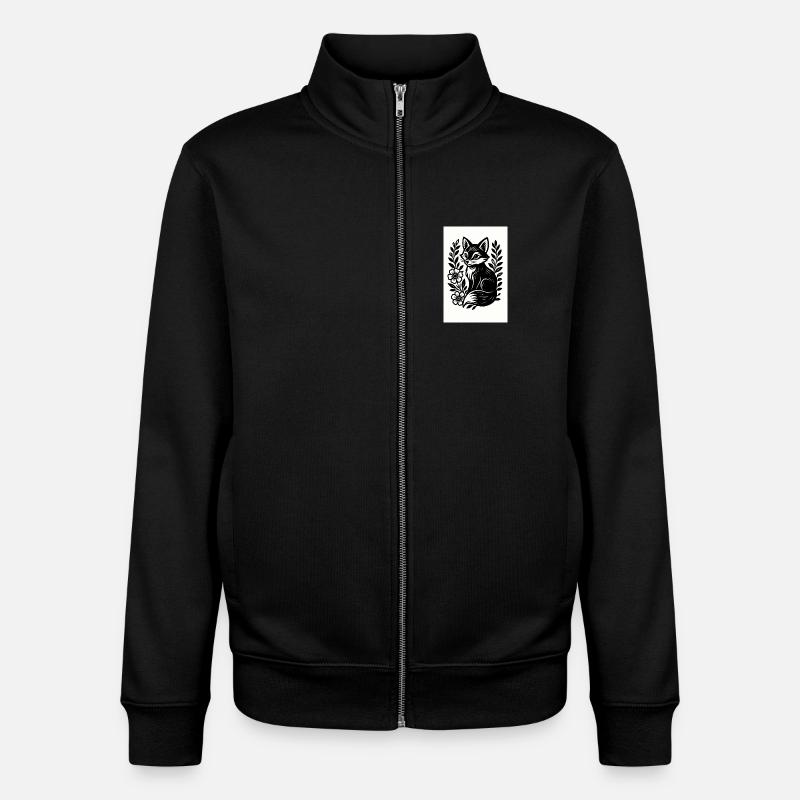 Fuchs im Blütenreigen - Unisex Organic Zip Sweatshirt von Stanley/Stella - Schwarz