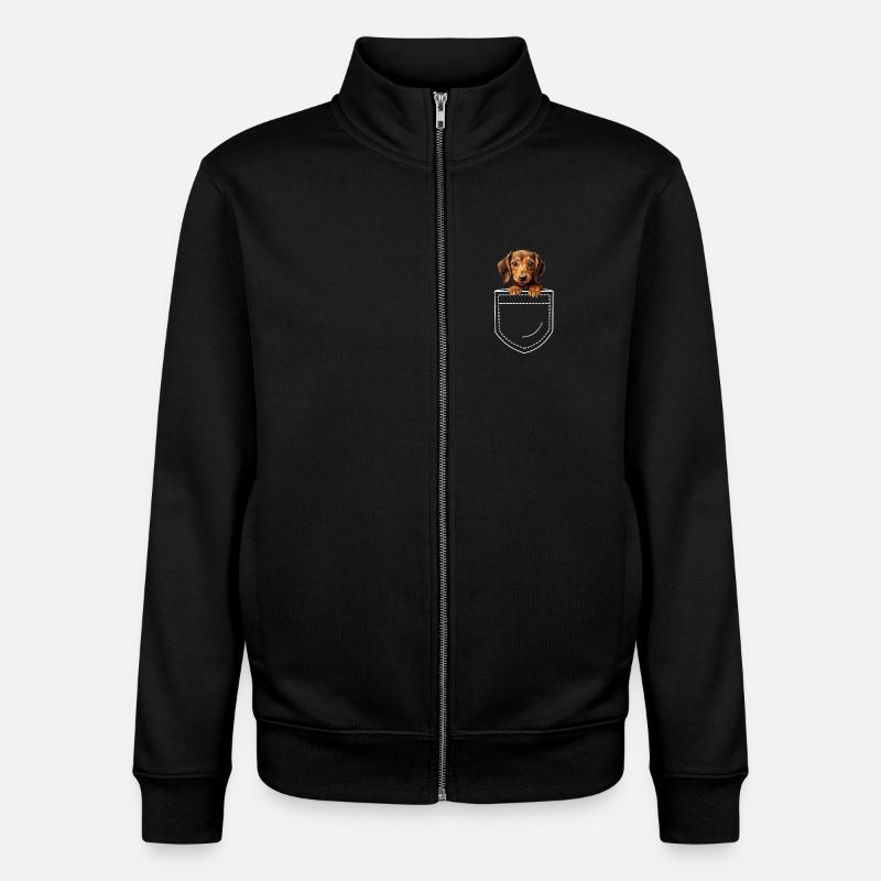 Chien Teckel Teckel - Sweat zippé unisexe en coton bio Stanley/Stella - noir