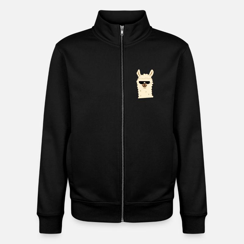 Lama avec lunettes de soleil - Sweat zippé unisexe en coton bio Stanley/Stella - noir