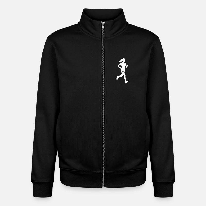 Runner Silhouette Jogging & Marathon Training - Unisex Organic Zip Sweatshirt by Stanley/Stella - black