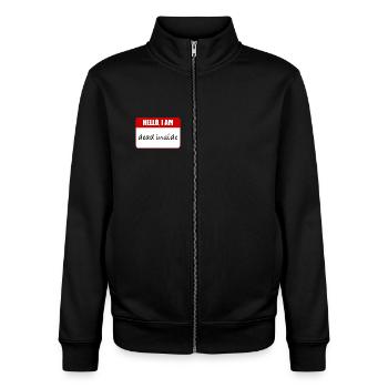 i am dead inside - Unisex Organic Zip Sweatshirt by Stanley/Stella - black - Front - AI Model Female 172 light (172cm) & AI Model Male 185 light (185cm)
