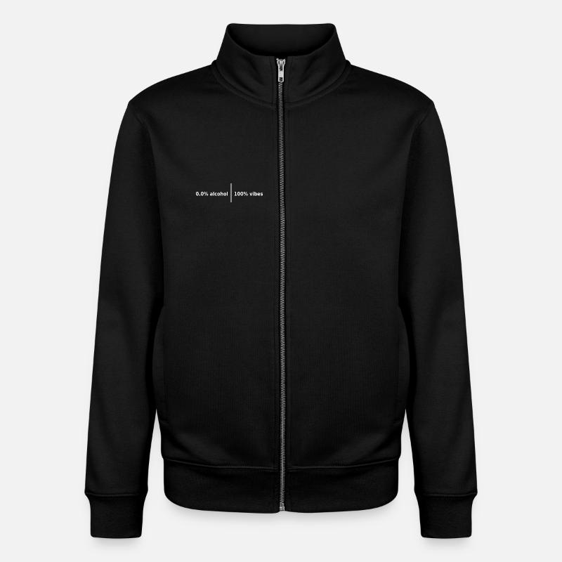 0,0 % Alkohol | 100% Vibes - Unisex Organic Zip Sweatshirt von Stanley/Stella - Schwarz