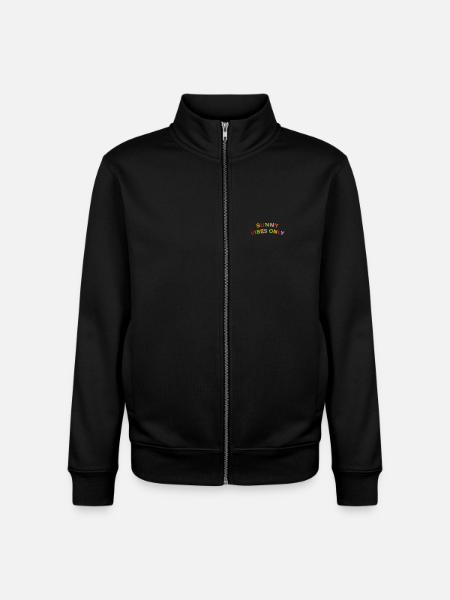 Sunny Vibes lettering embroidered - Unisex Organic Zip Sweatshirt by Stanley/Stella - black