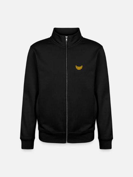 Croissant brodé - Sweat zippé unisexe en coton bio Stanley/Stella - noir