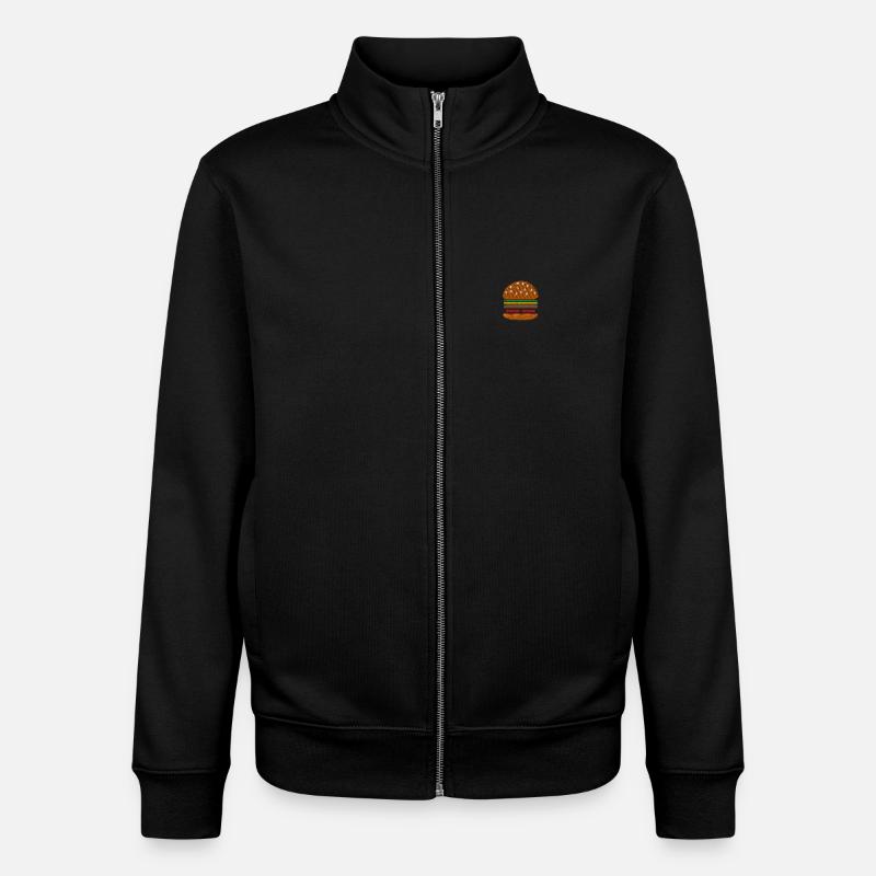Burger bestickt - Unisex Organic Zip Sweatshirt von Stanley/Stella - Schwarz