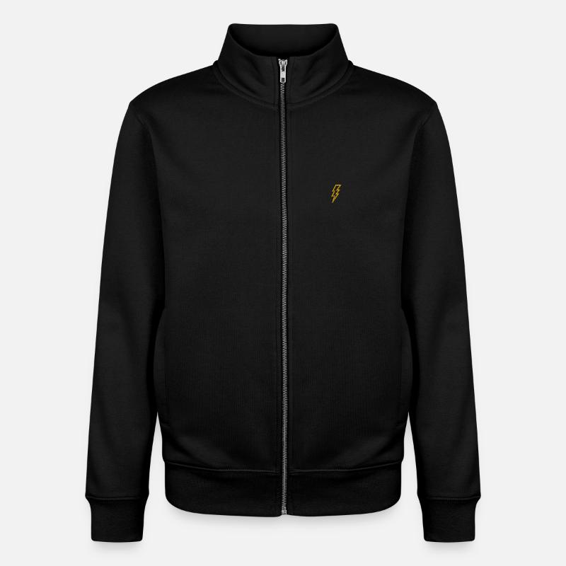 Éclair brodé - Sweat zippé unisexe en coton bio Stanley/Stella - noir