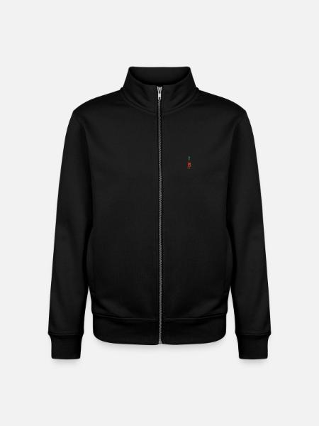 Bouteille de vin brodée - Sweat zippé unisexe en coton bio Stanley/Stella - noir