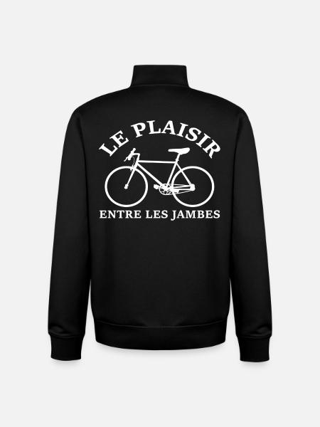 Le plaisir du velo - Sweat zippé unisexe en coton bio Stanley/Stella - noir