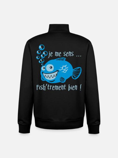 like a fish in water - Unisex Organic Zip Sweatshirt by Stanley/Stella - black
