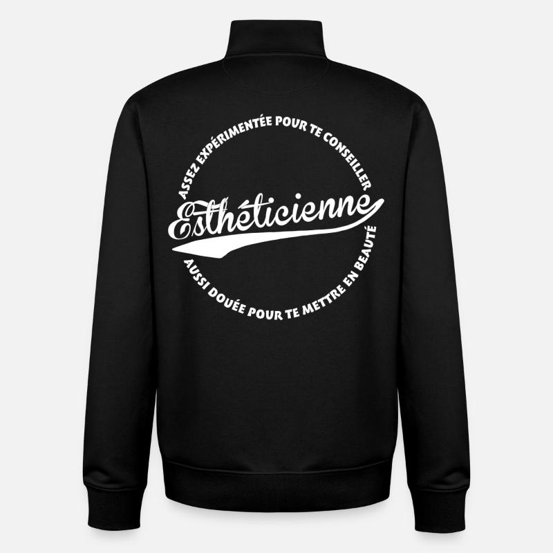 Esthéticienne - Sweat zippé unisexe en coton bio Stanley/Stella - noir