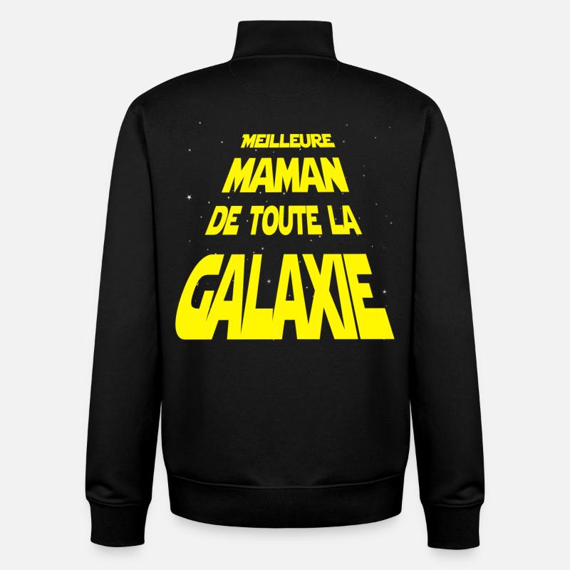 Meilleur maman de la galaxie - Sweat zippé unisexe en coton bio Stanley/Stella - noir