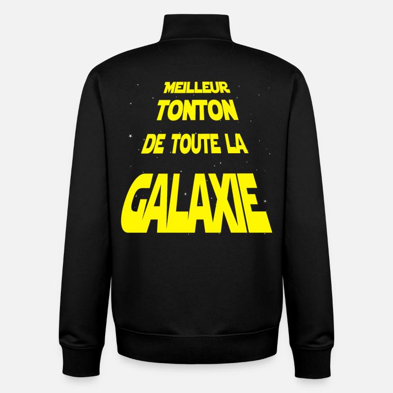 Meilleur Tonton de la galaxie - Sweat zippé unisexe en coton bio Stanley/Stella - noir