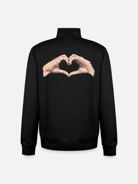 Hands heart - Unisex Organic Zip Sweatshirt by Stanley/Stella - black
