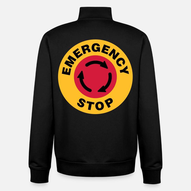 Emergency | Notfall | Stop - Sweat zippé unisexe en coton bio Stanley/Stella - noir