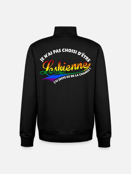 Lesbienne chanceuse - Sweat zippé unisexe en coton bio Stanley/Stella - noir