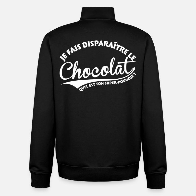 Disparaître le chocolat - Sweat zippé unisexe en coton bio Stanley/Stella - noir