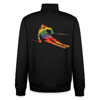 Colored skiers of long sleeve shirts - Unisex Organic Zip Sweatshirt by Stanley/Stella - black - Back - AI Model Male 185 light (185cm)