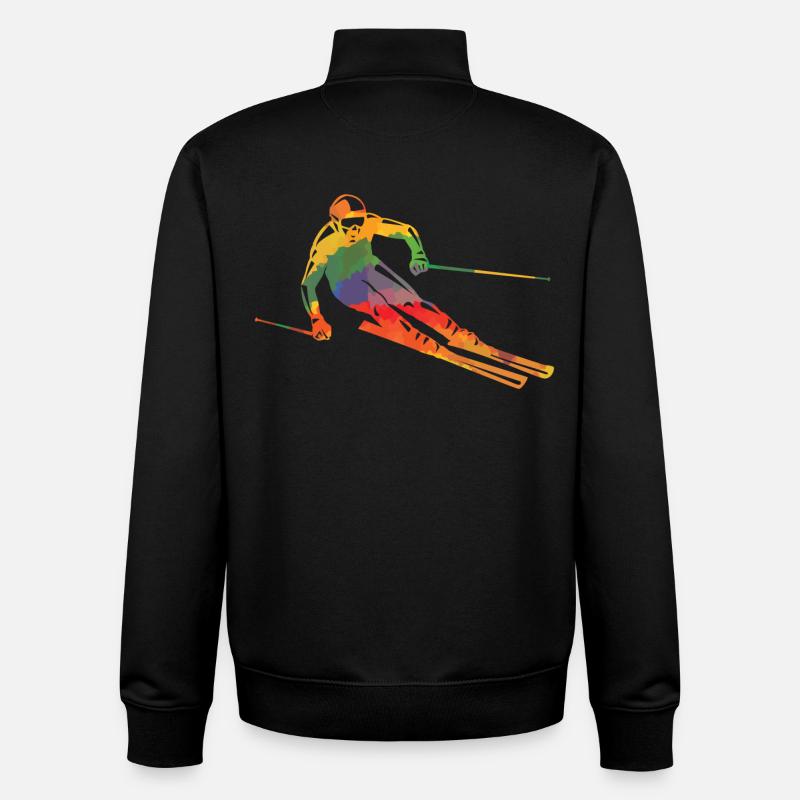 Farbiger Skifahrer - Unisex Organic Zip Sweatshirt von Stanley/Stella - Schwarz