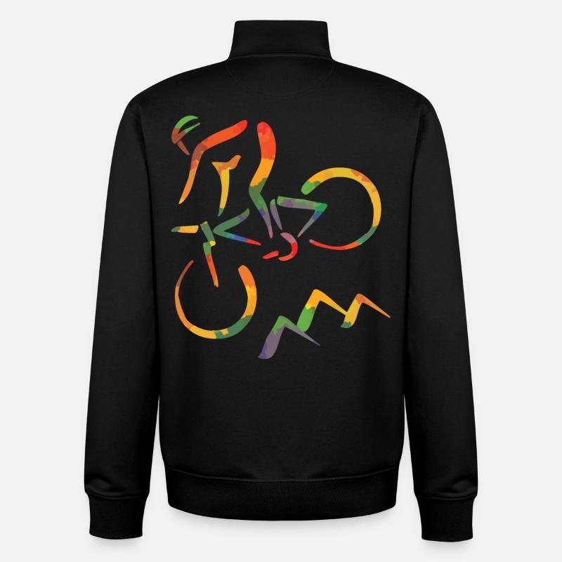 Farbiger Mountainbiker - Unisex Organic Zip Sweatshirt von Stanley/Stella - Schwarz
