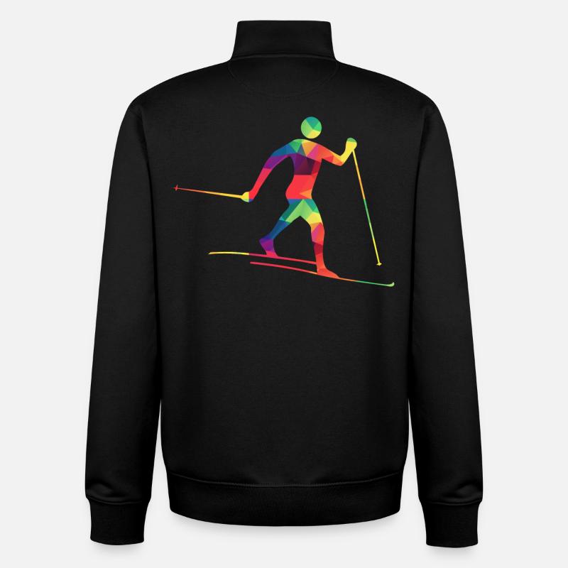 Bunter Langläufer - Unisex Organic Zip Sweatshirt von Stanley/Stella - Schwarz