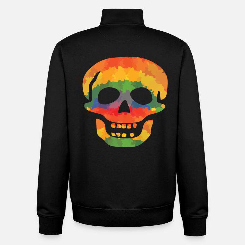 Crâne de couleur - Sweat zippé unisexe en coton bio Stanley/Stella - noir