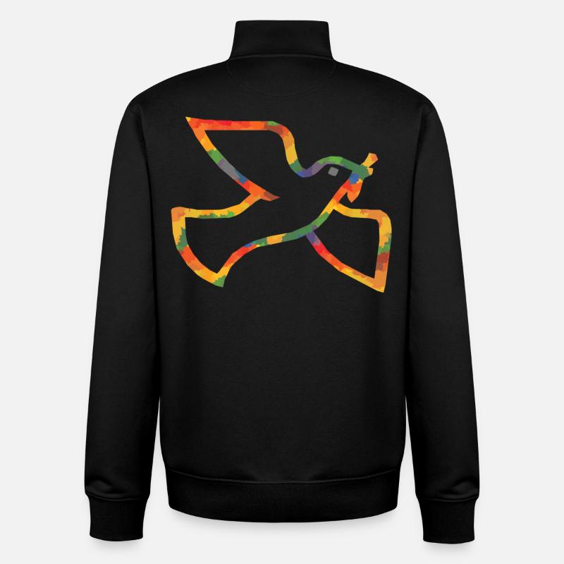 Couleur de Colombe de la paix - Sweat zippé unisexe en coton bio Stanley/Stella - noir