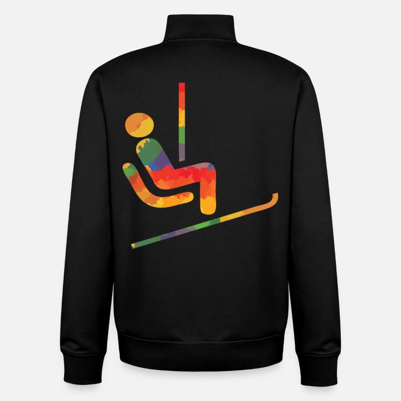 Farbiger Ski Läufer - Unisex Organic Zip Sweatshirt von Stanley/Stella - Schwarz