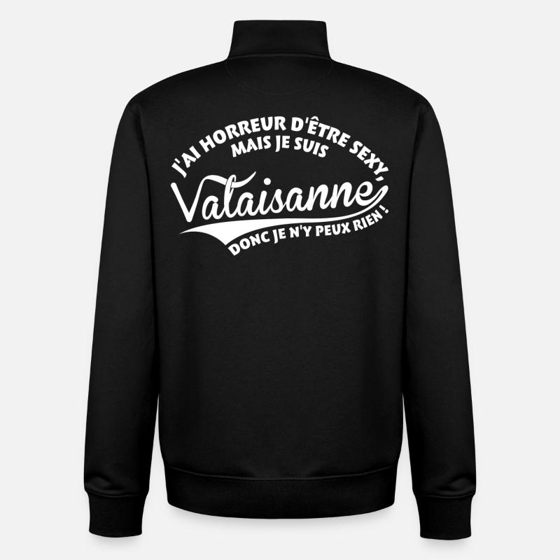 Sexy Valaisanne - Sweat zippé unisexe en coton bio Stanley/Stella - noir