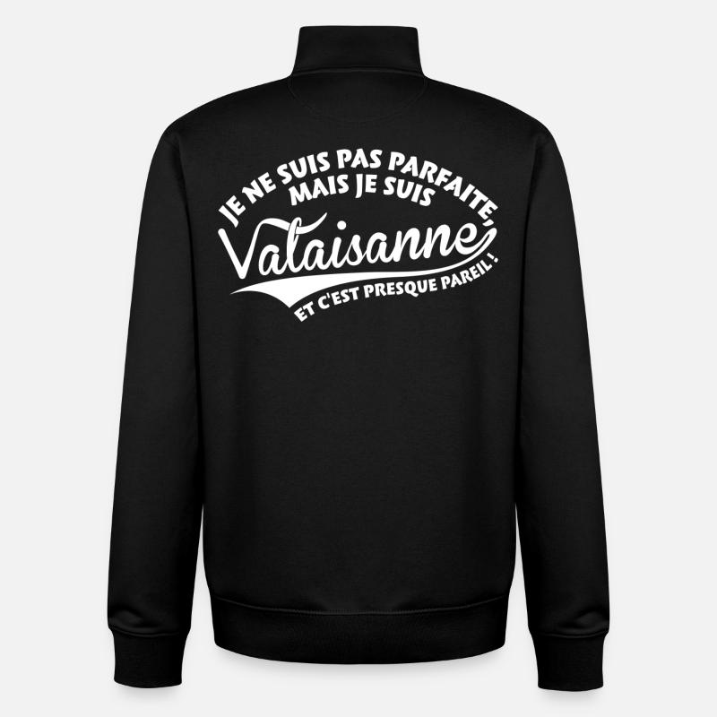 Parfaite Valaisanne - Sweat zippé unisexe en coton bio Stanley/Stella - noir