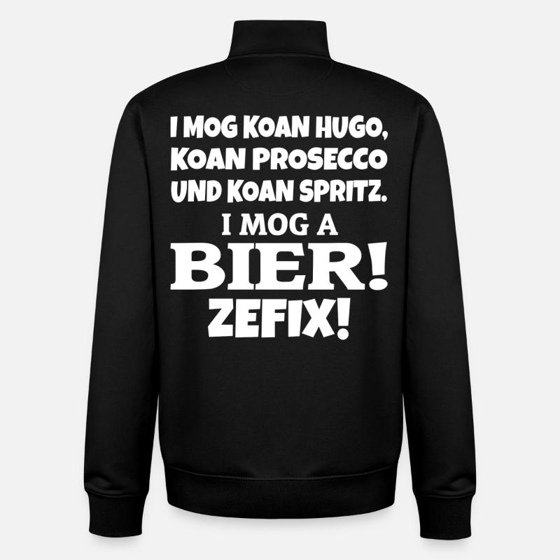 I mog a Bier - Unisex Organic Zip Sweatshirt von Stanley/Stella - Schwarz