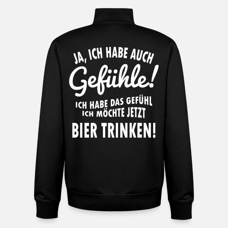 Bier trinken! - Unisex Organic Zip Sweatshirt von Stanley/Stella - Schwarz