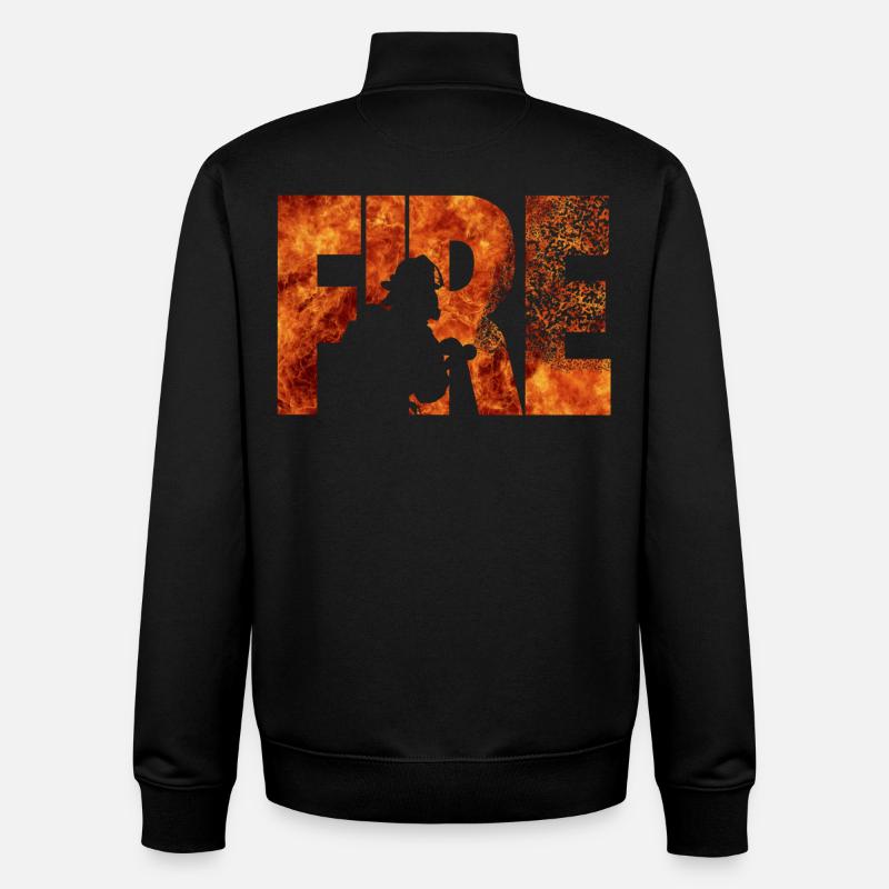 Firefighter - Unisex Organic Zip Sweatshirt by Stanley/Stella - black