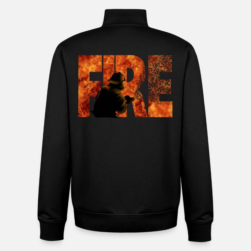 Firefighter - Sweat zippé unisexe en coton bio Stanley/Stella - noir
