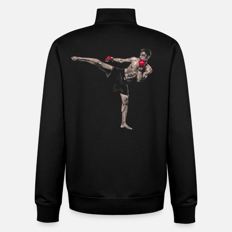 Kickboxer - Unisex Organic Zip Sweatshirt von Stanley/Stella - Schwarz