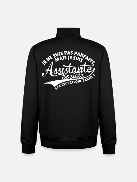 Parfaite Assistante Sociale - Sweat zippé unisexe en coton bio Stanley/Stella - noir