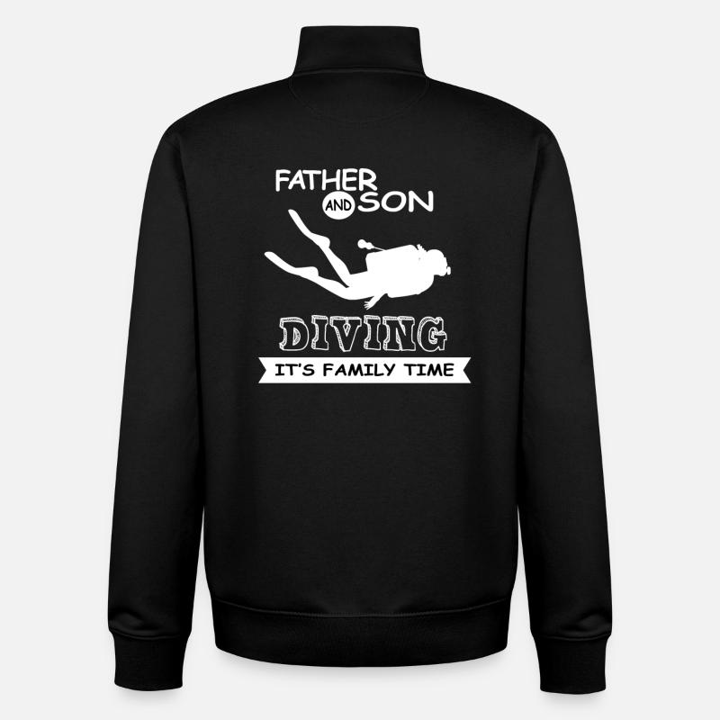Father And Son - Diving - Unisex Organic Zip Sweatshirt by Stanley/Stella - black