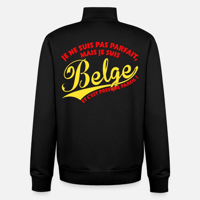 Parfait Belge couleurs - Sweat zippé unisexe en coton bio Stanley/Stella - noir