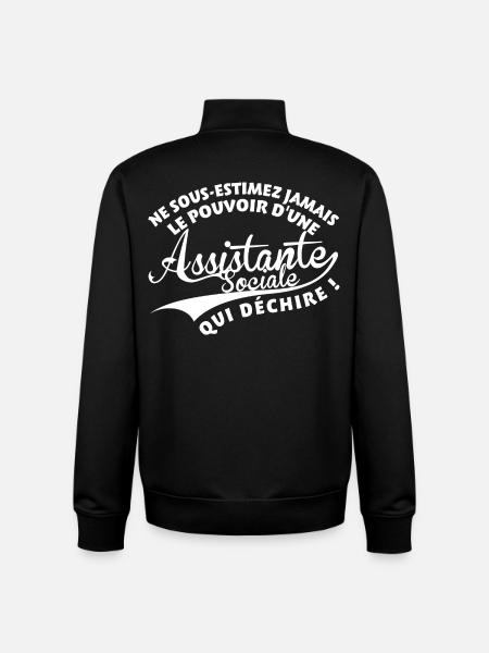 Assistante Sociale qui déchire - Sweat zippé unisexe en coton bio Stanley/Stella - noir