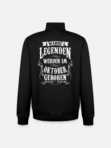 Oktober geboren - Unisex Organic Zip Sweatshirt von Stanley/Stella - Schwarz