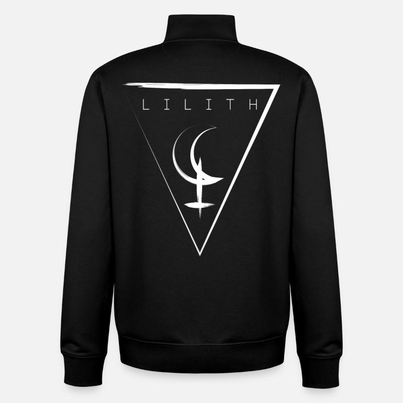 Symbole de Lilith - Sweat zippé unisexe en coton bio Stanley/Stella - noir