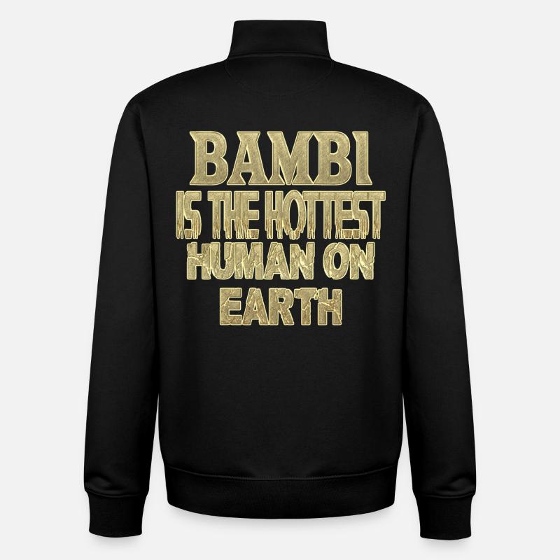 Bambi - Sweat zippé unisexe en coton bio Stanley/Stella - noir