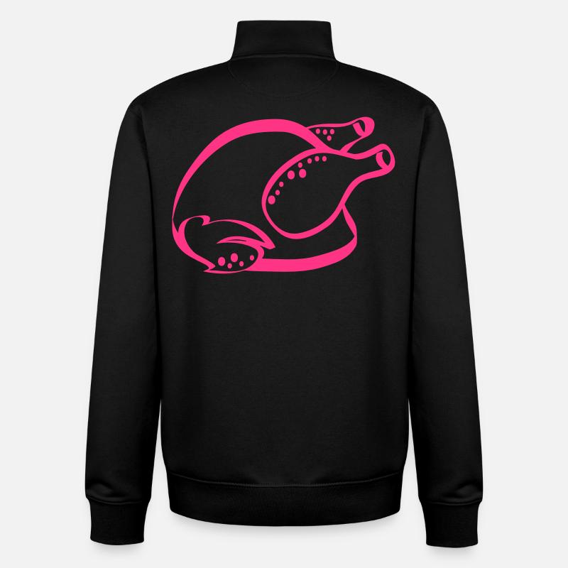 chicken - Unisex Organic Zip Sweatshirt by Stanley/Stella - black