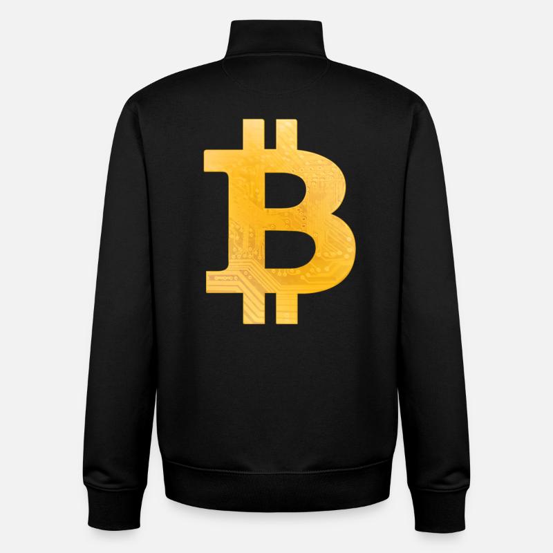 Bitcoin - Sweat zippé unisexe en coton bio Stanley/Stella - noir
