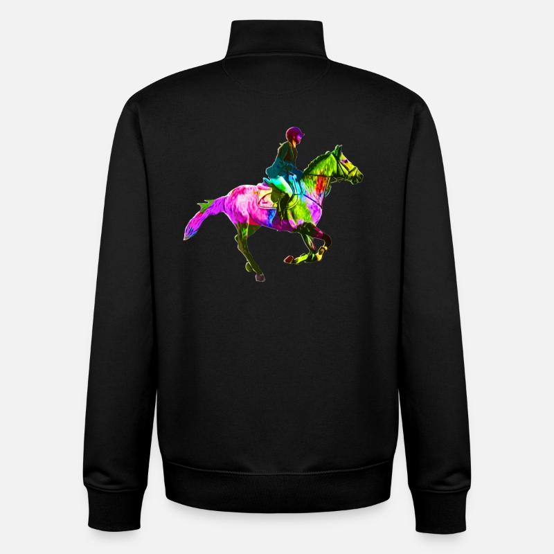 Bunte Reiterin - Unisex Organic Zip Sweatshirt von Stanley/Stella - Schwarz
