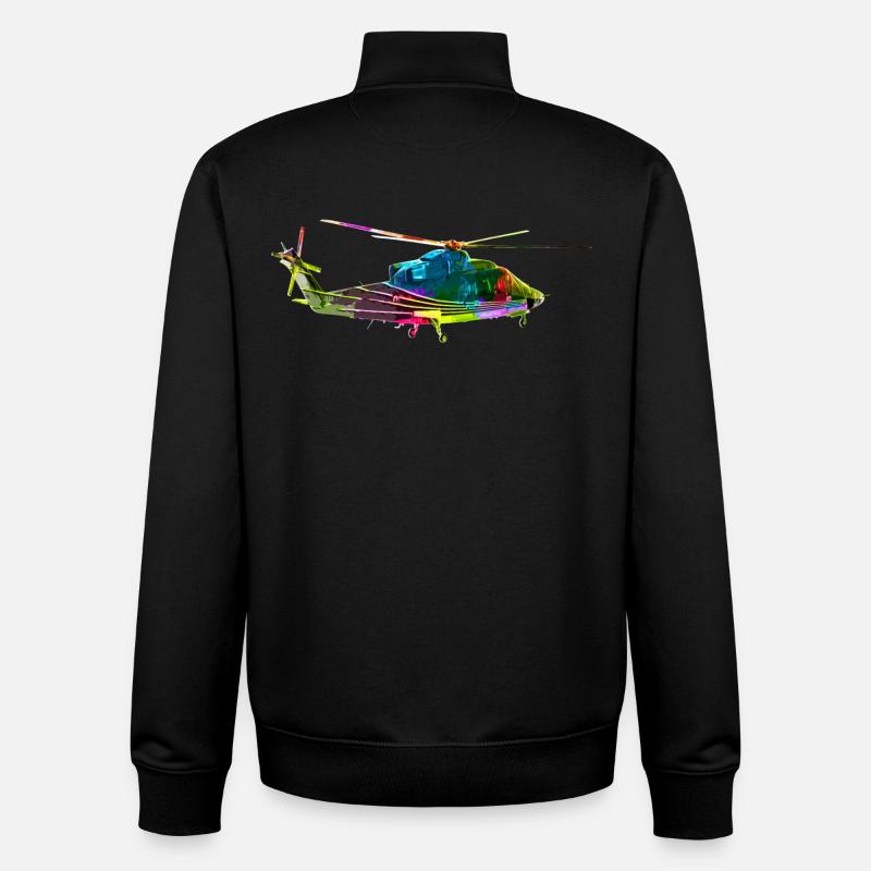 Bunter Helikopter - Unisex Organic Zip Sweatshirt von Stanley/Stella - Schwarz