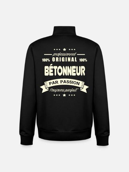 Bétonneur Original - Sweat zippé unisexe en coton bio Stanley/Stella - noir