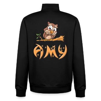 Eule Amy - Unisex Organic Zip Sweatshirt von Stanley/Stella - Schwarz - Hinten - AI Model Male 185 light (185cm)