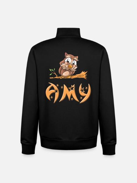 Chouette Amy - Sweat zippé unisexe en coton bio Stanley/Stella - noir