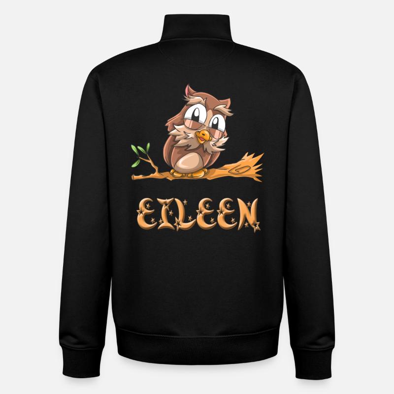 Owl Eileen - Sweat zippé unisexe en coton bio Stanley/Stella - noir